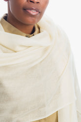 Sensation 100% Cashmere Woven Voile Scarf - Ivory